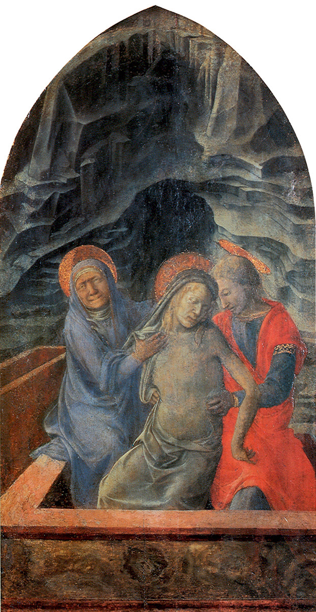 dead christ supported by mary and saint john the evangelist